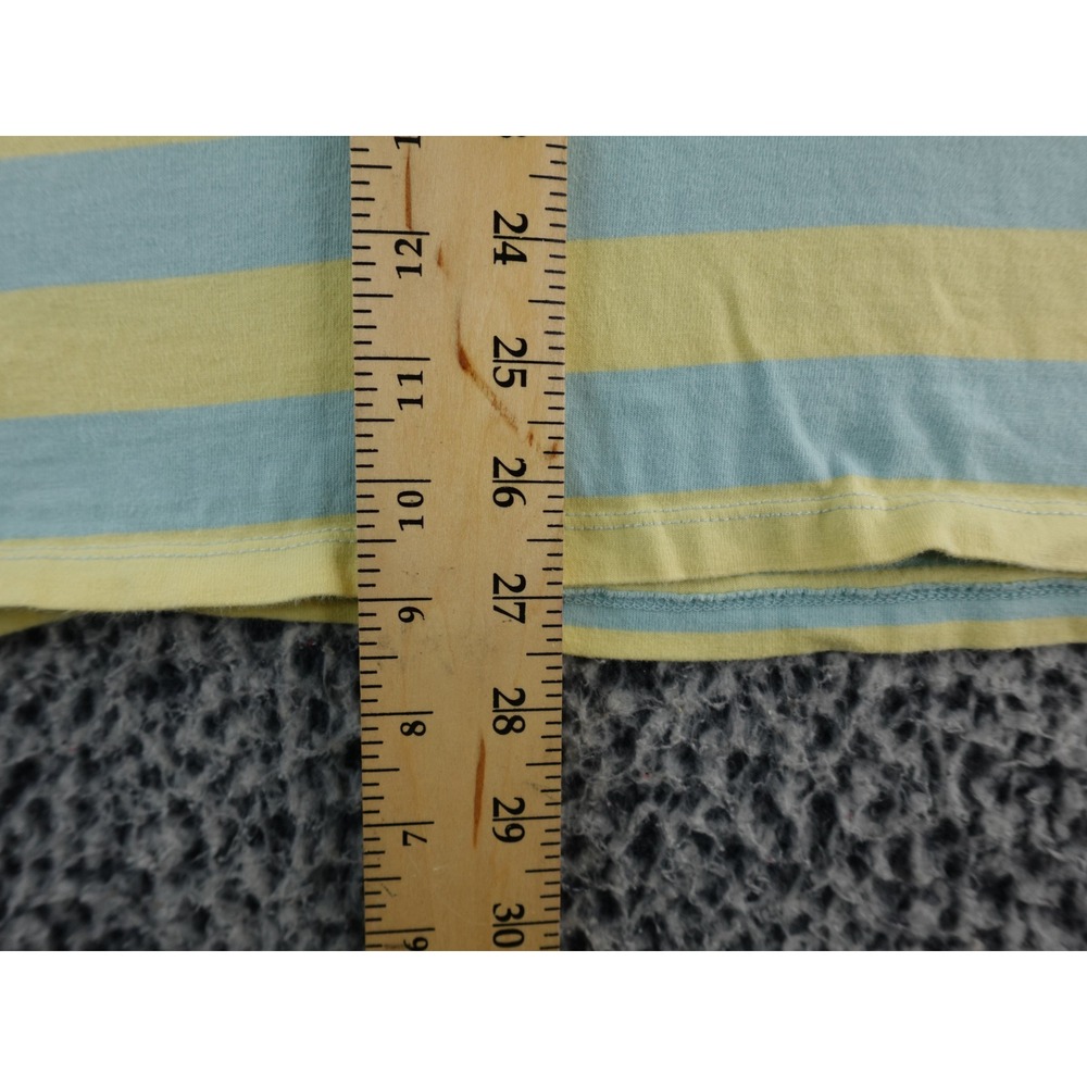 Guess Originals Striped T Shirt Yellow Blue Daisy Logo Short Sleeve Mens L - Picture 5 of 8